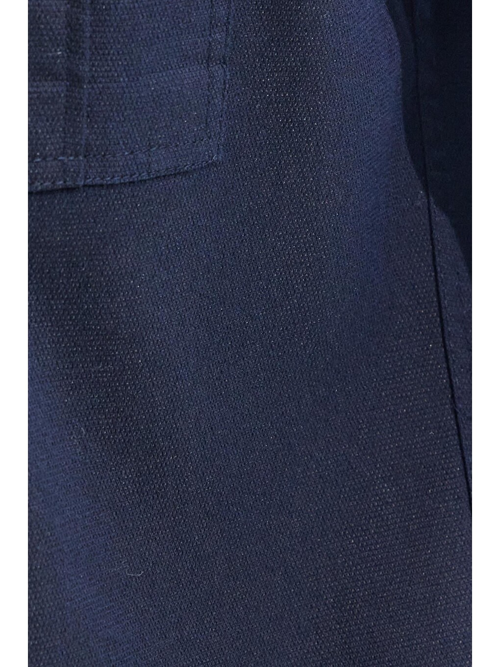 Erkek Slim Fit Uzun Kollu Spor Yaka Yıkamalı Çift Cepli Armürlü Jean Lacivert Gömlek-5