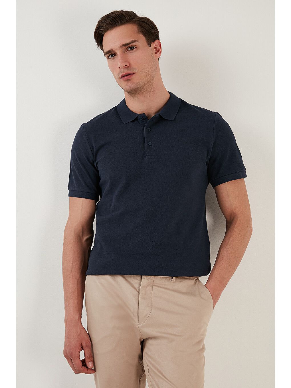 Kahverengi Pamuklu Regular Fit Düğmeli Polo Yaka 4'lü Paket T Shirt 5902127s4-2