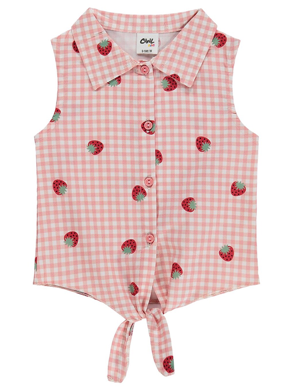Baby Puanlı Çizgli Empirme 6-18 Ay Gömlek - Pembe-1