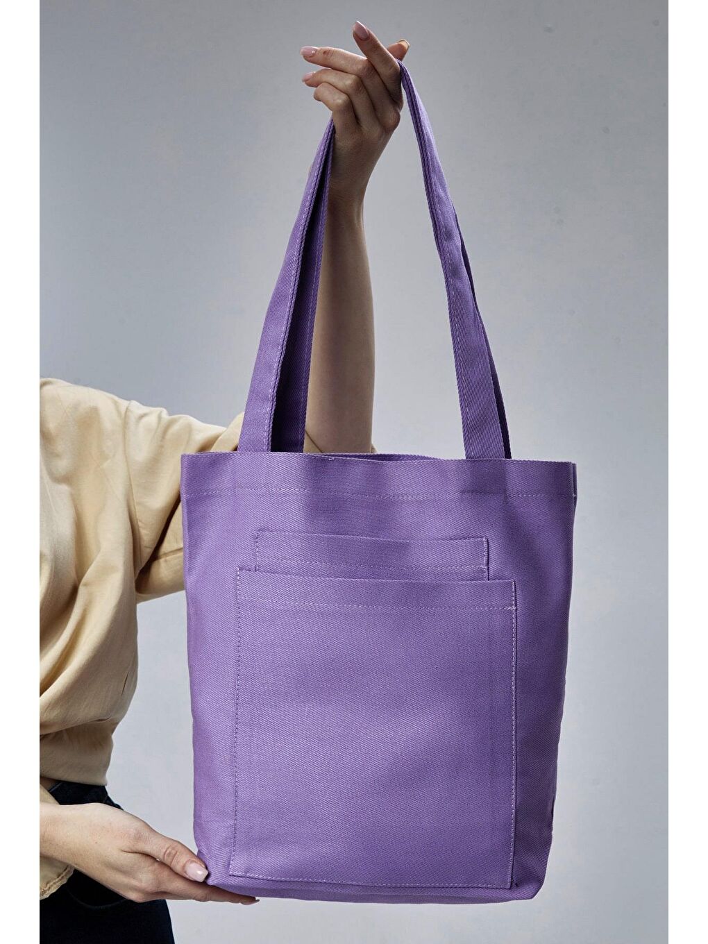 2 Cepli Lila Gabardin Çanta-1