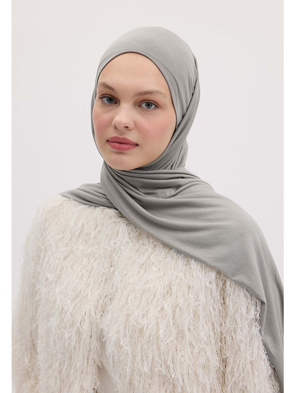 Gri Bambu Penye Şal Füme-3