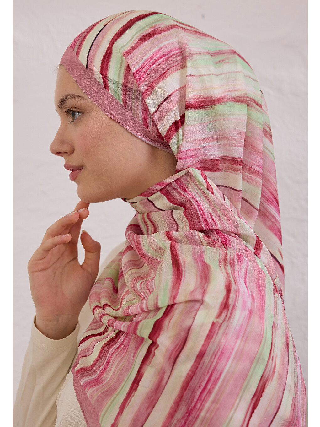 Deıa Desen Rami Şal Pembe-2