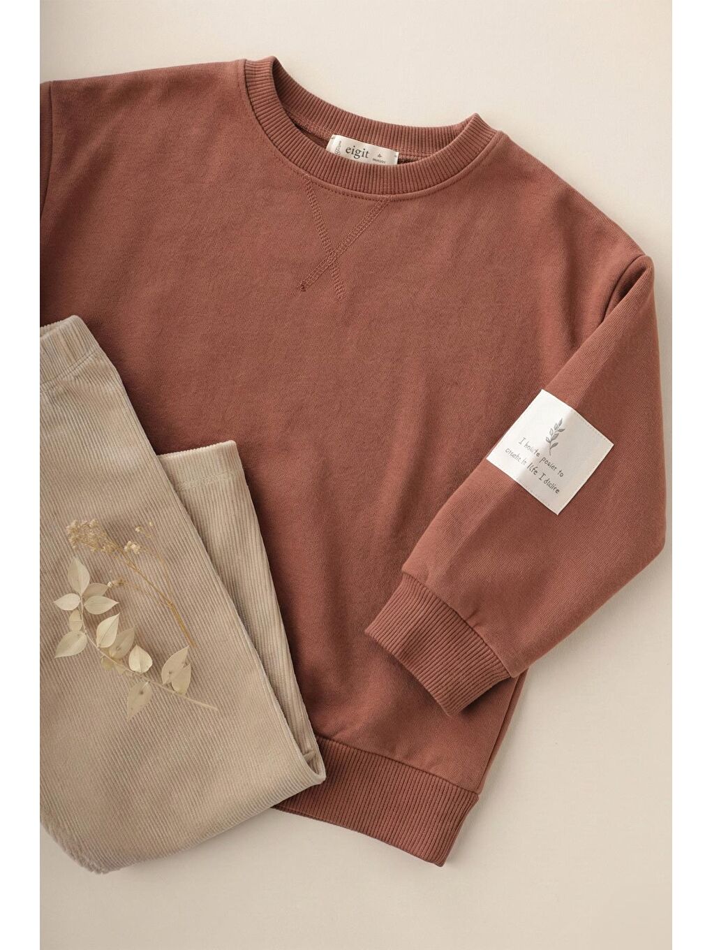 Kahverengi Sweatshirt Takım 2-10 Yaş A Kahve-1