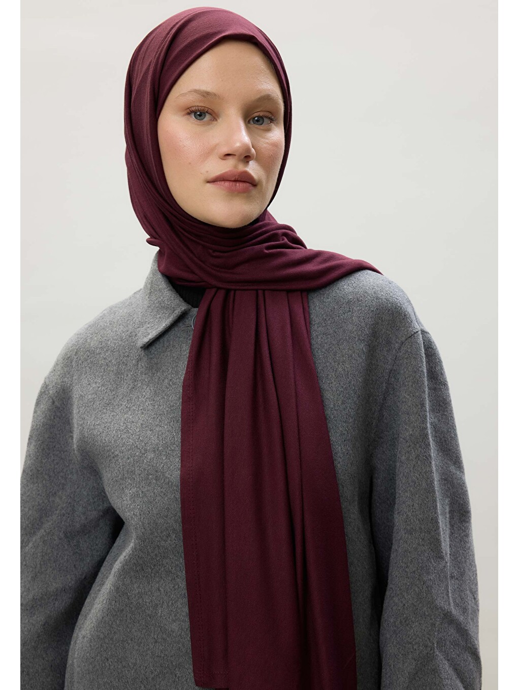 Penye Şal Koyu Bordo-1