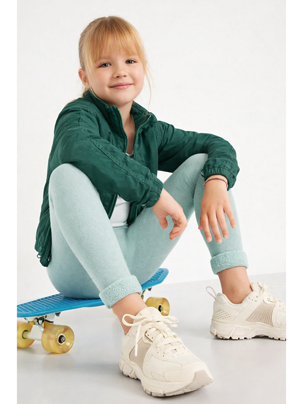 İçi Havlu Çocuk Tayt Yeşil