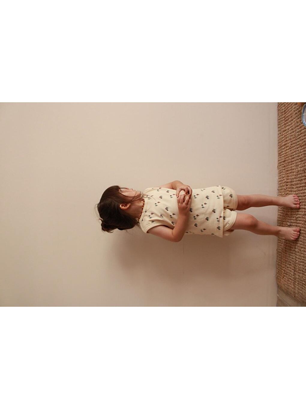 Ekru Ağaç Baskı Kaşkorse Atlet Şort Takım-3