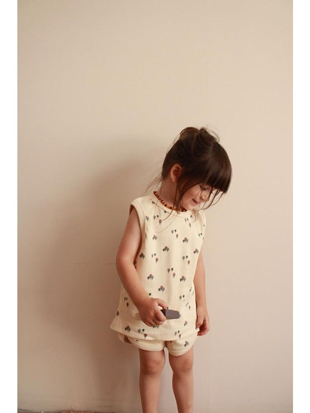 Ekru Ağaç Baskı Kaşkorse Atlet Şort Takım-6