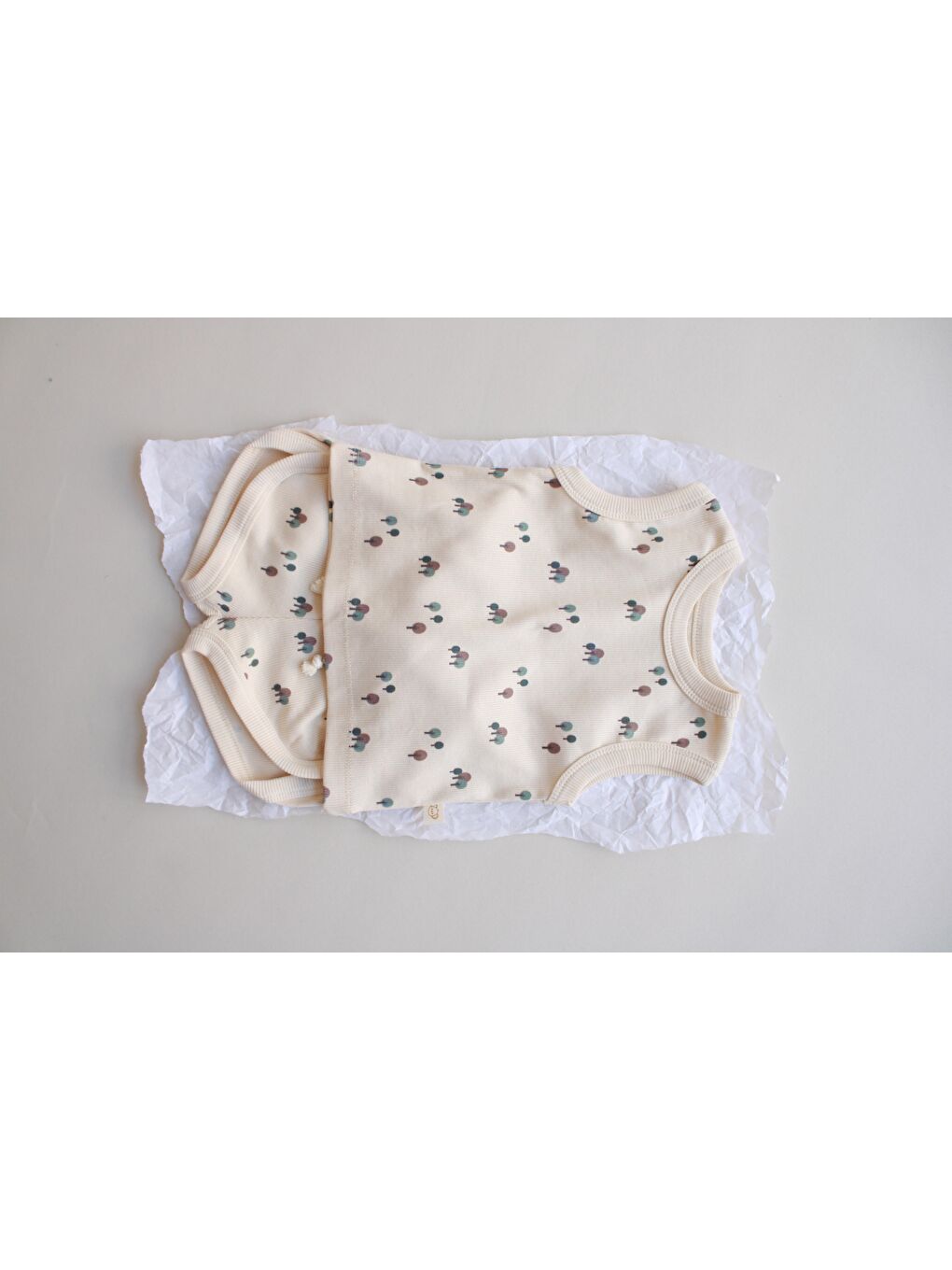 Ekru Ağaç Baskı Kaşkorse Atlet Şort Takım-9