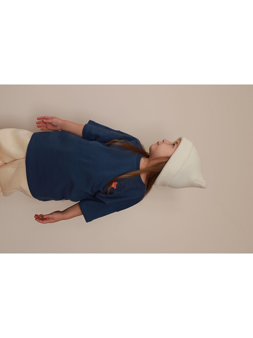 İndigo Yengeç Nakışlı Oversize T-Shirt-5