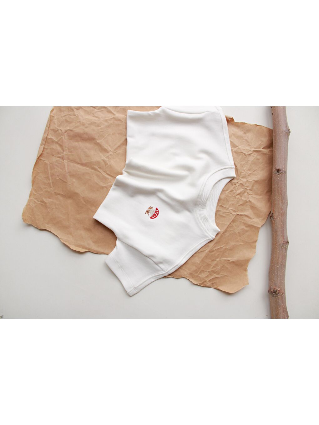 Beyaz Mantar Nakışlı Oversize T-Shirt-6