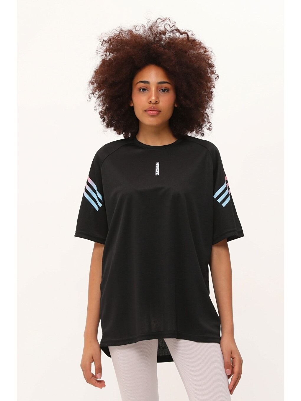 Siyah Store Kadın Spor Tişört Baskılı Fitness, Antrenman Fit