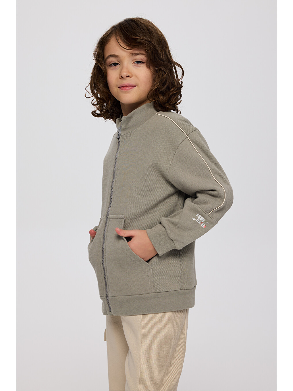 Erkek Çocuk Fermuarlı Antrasit Sweatshirt-1