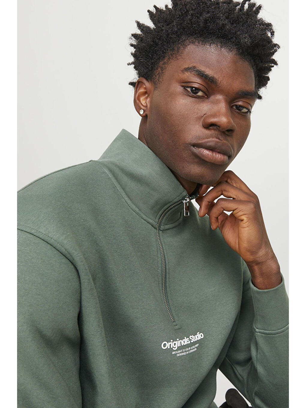 Yeşil Originals Jorvesterbro Yarım Fermuarlı Relaxed Fit Erkek Sweat 12241777-2
