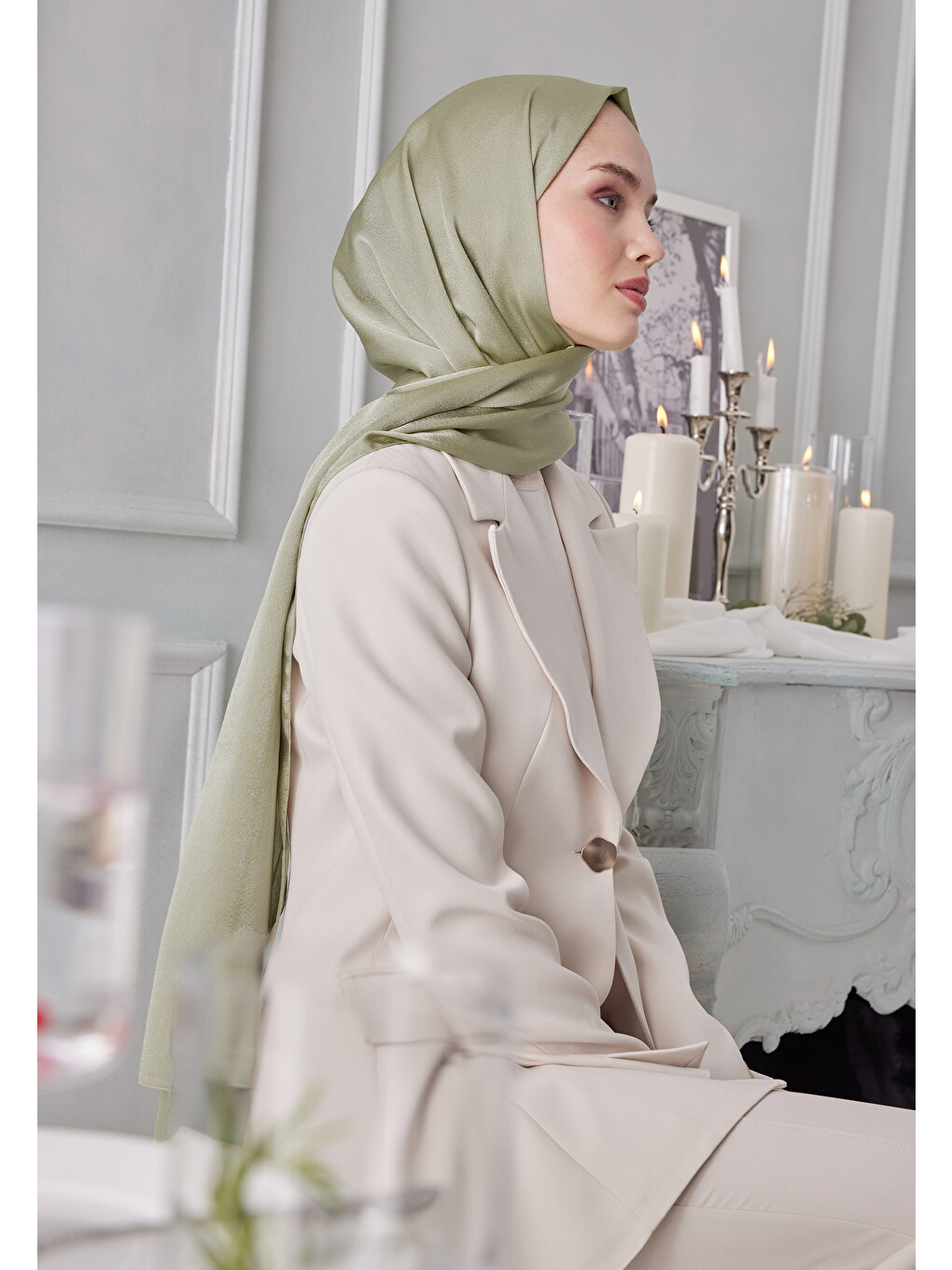 Janjanlı Şal Çağla Yeşili-3