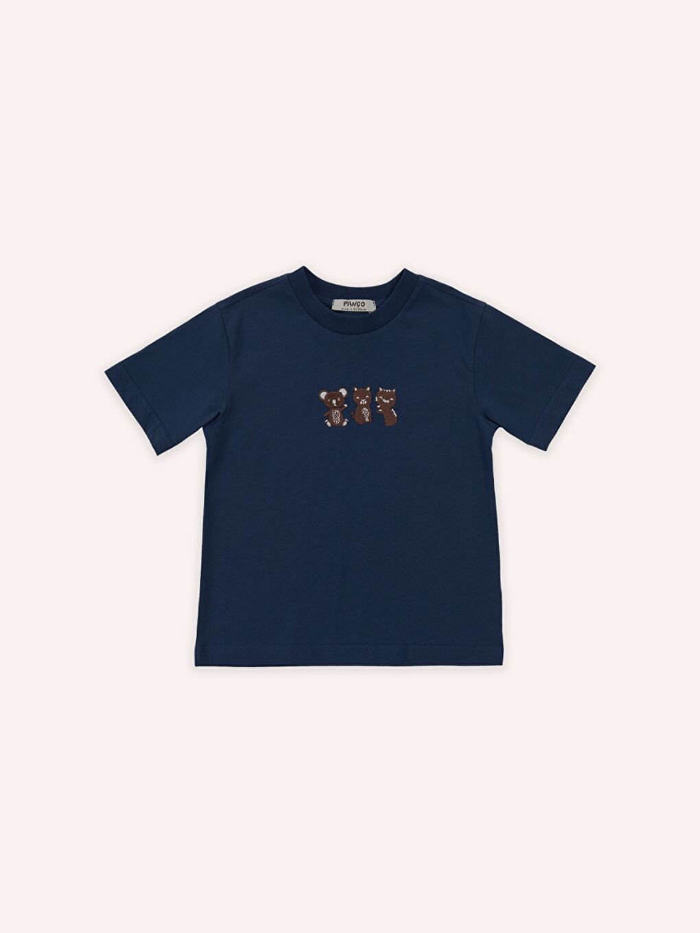 Lacivert Erkek Çocuk Nakış Detaylı T-Shirt