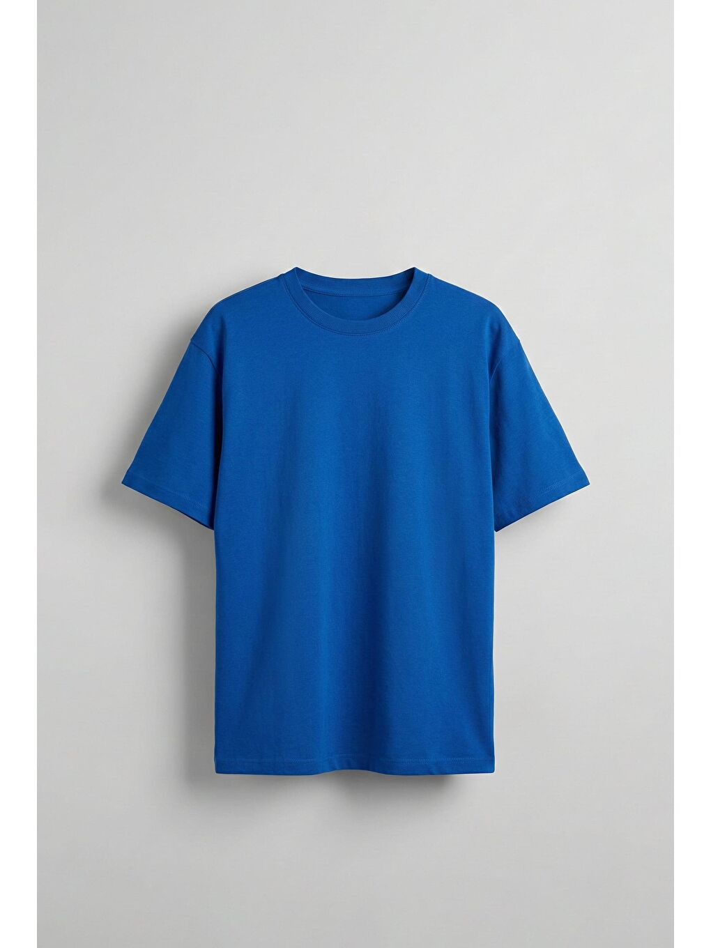 Erkek Oversize Basic T-Shirt Mavi