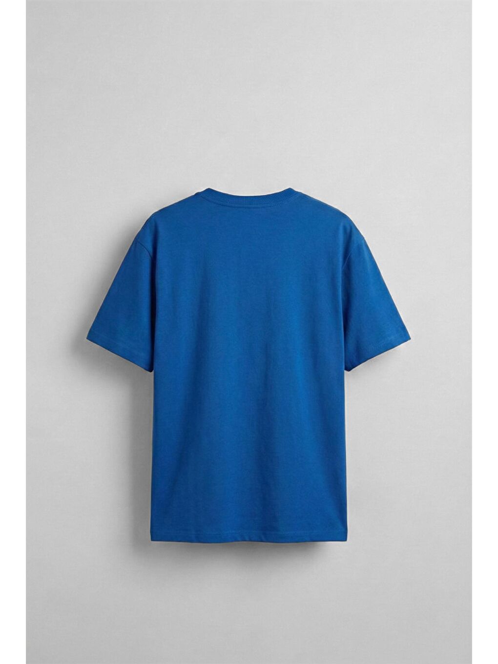 Erkek Oversize Basic T-Shirt Mavi-1