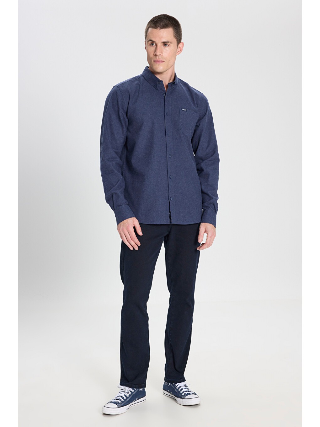 Regular Fit Normal Kesim %100 Pamuk Lacivert Gömlek-2