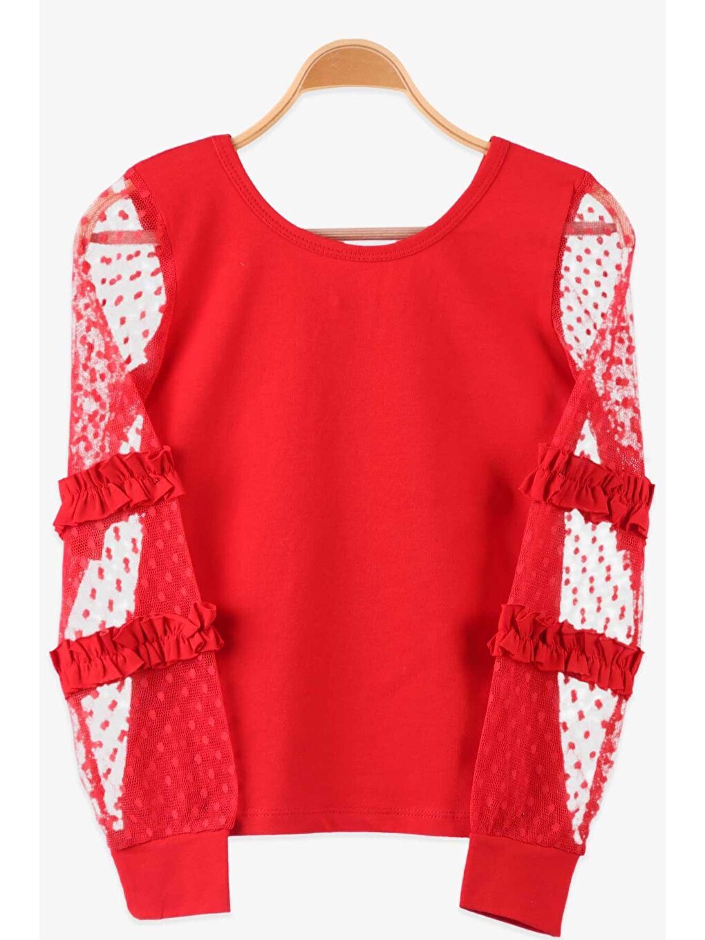 Kız Çocuk Body Tüllü Fiyonklu Kırmızı  (12 Yaş)-2