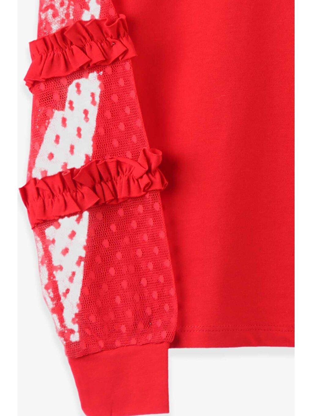 Kız Çocuk Body Tüllü Fiyonklu Kırmızı  (12 Yaş)-5