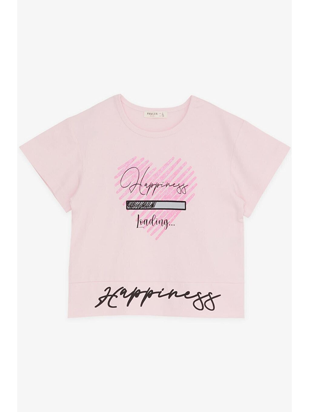 Kız Çocuk Kapri Taytlı Takım Simli Yazı Baskılı Pembe (6-12 Yaş)-2