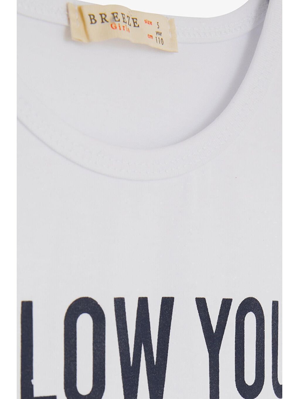 Kız Çocuk Kapri Taytlı Takım Kalpli Pullu Beyaz (5 Yaş)-4