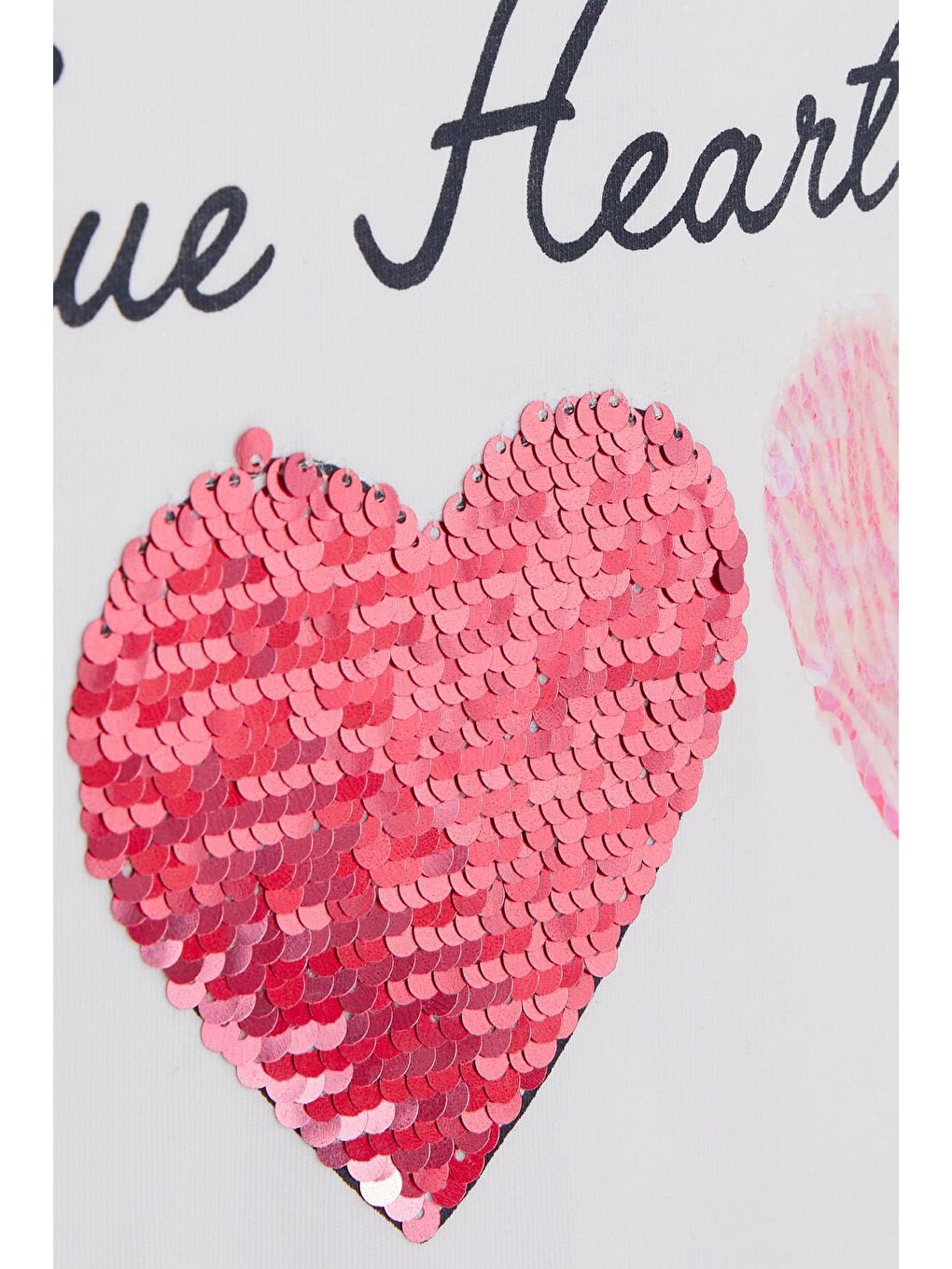 Kız Çocuk Kapri Taytlı Takım Kalpli Pullu Beyaz (5 Yaş)-5