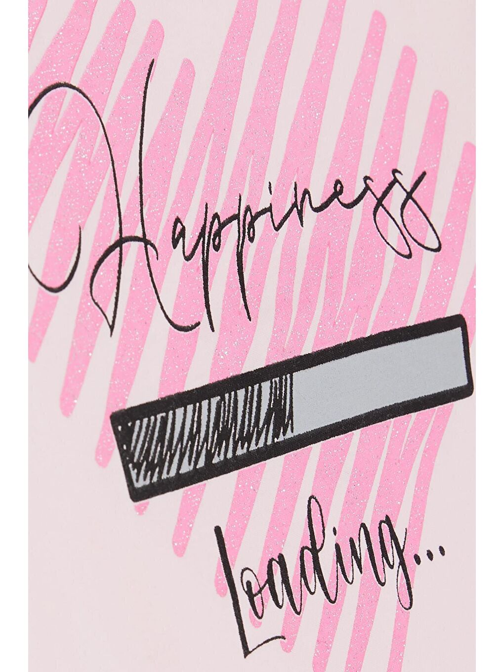 Kız Çocuk Kapri Taytlı Takım Simli Yazı Baskılı Pembe (6-12 Yaş)-5