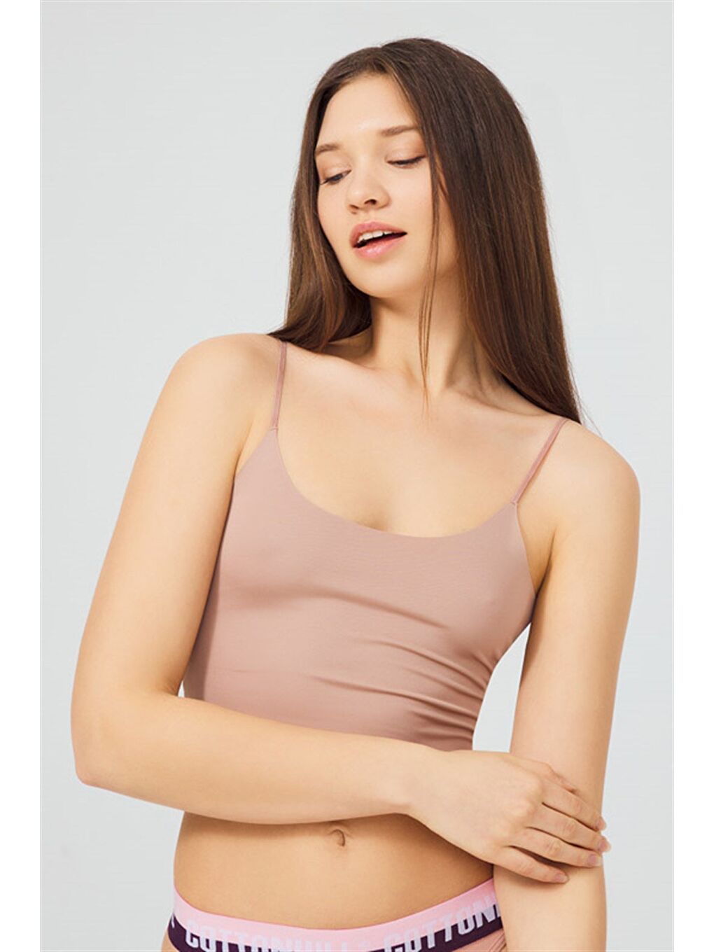 Karışık Ayarlanabilir İnce Askılı Lazer Kesim Crop Büstiyer 5'Li Paket-5