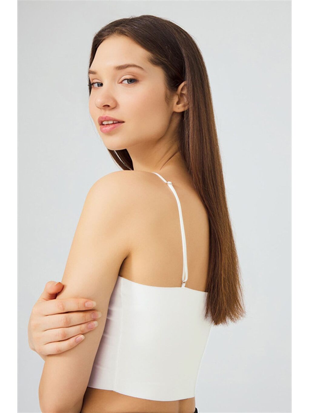 Karışık Ayarlanabilir İnce Askılı Lazer Kesim Crop Büstiyer 5'Li Paket-6