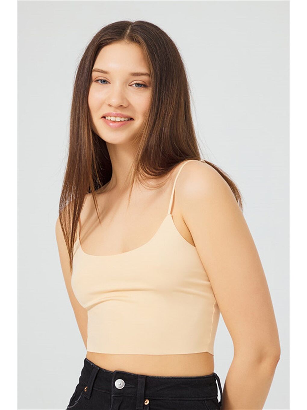 Karışık Ayarlanabilir İnce Askılı Lazer Kesim Crop Büstiyer 5'Li Paket-7