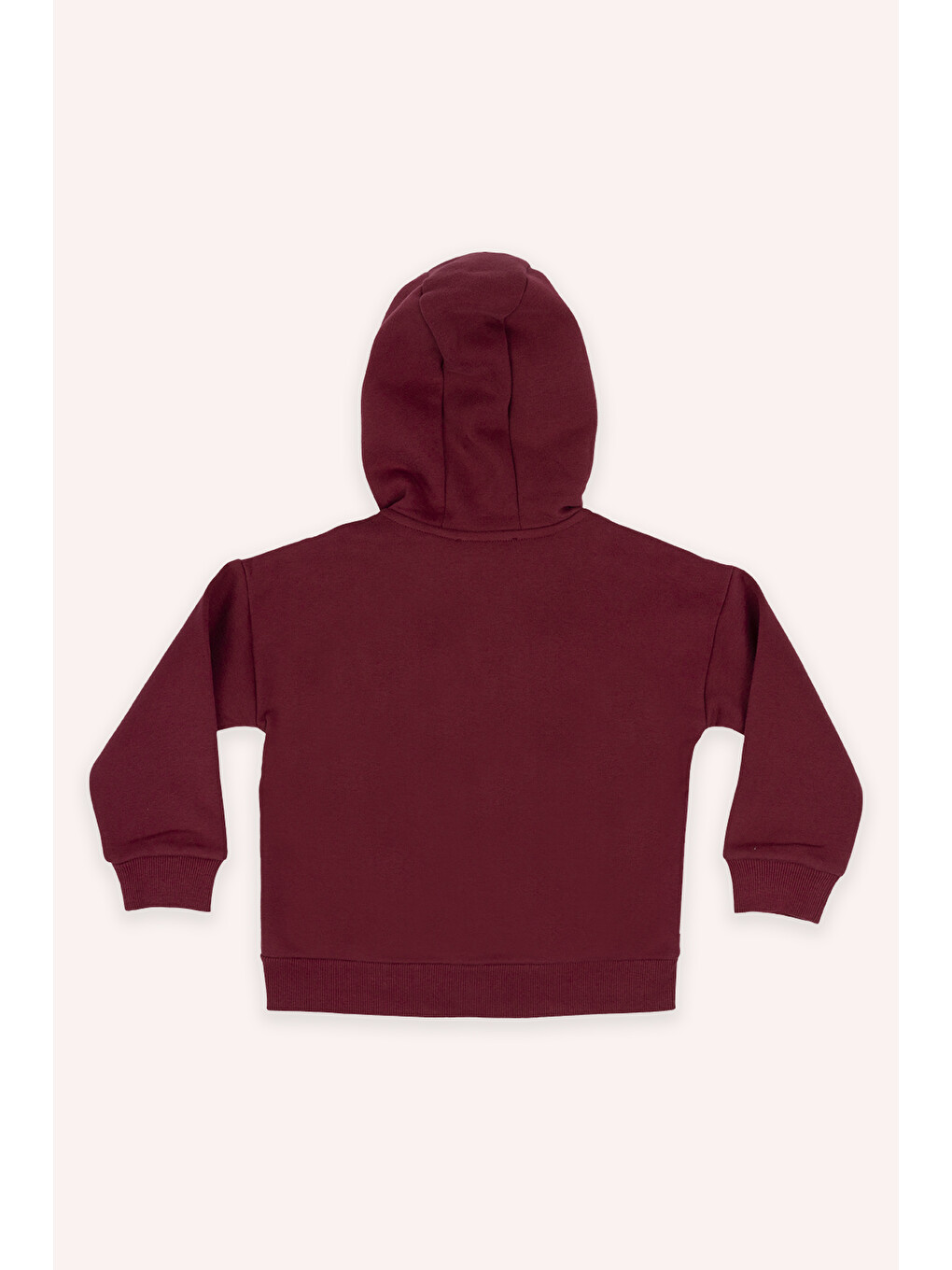 Kız Çocuk Kalp Detaylı Kapüşonlu Bordo Sweatshirt-2