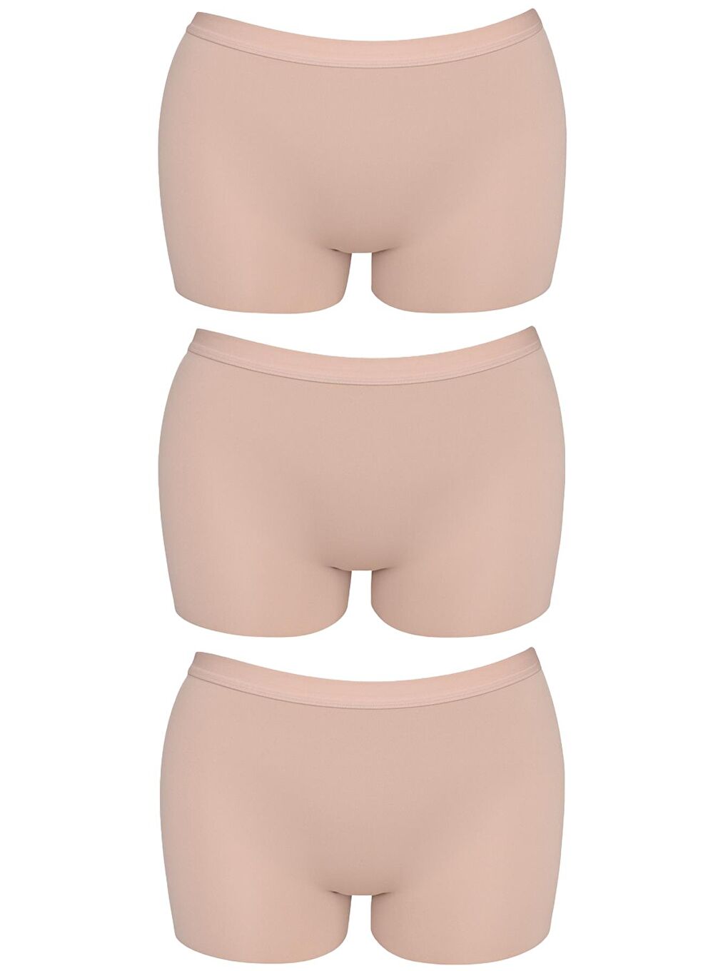 Karışık Basic Lazer Kesim Dikişsiz Kadın Boxer Külot Kahverengi 3'Lü Paket