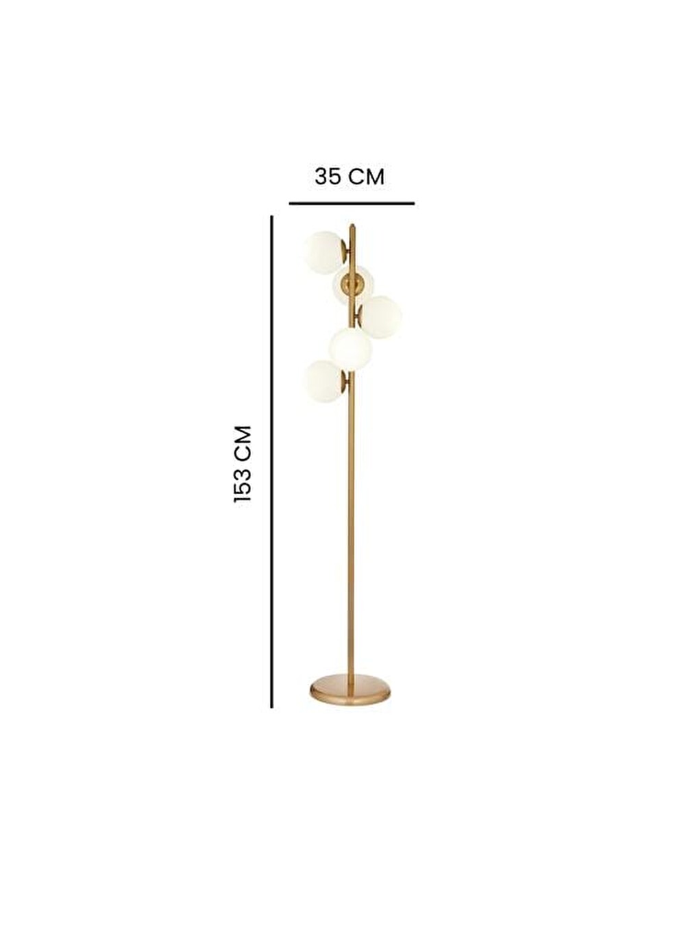 Karışık Uzel 5 Camlı Dekoratif Metal Lambader - Eskitme-2