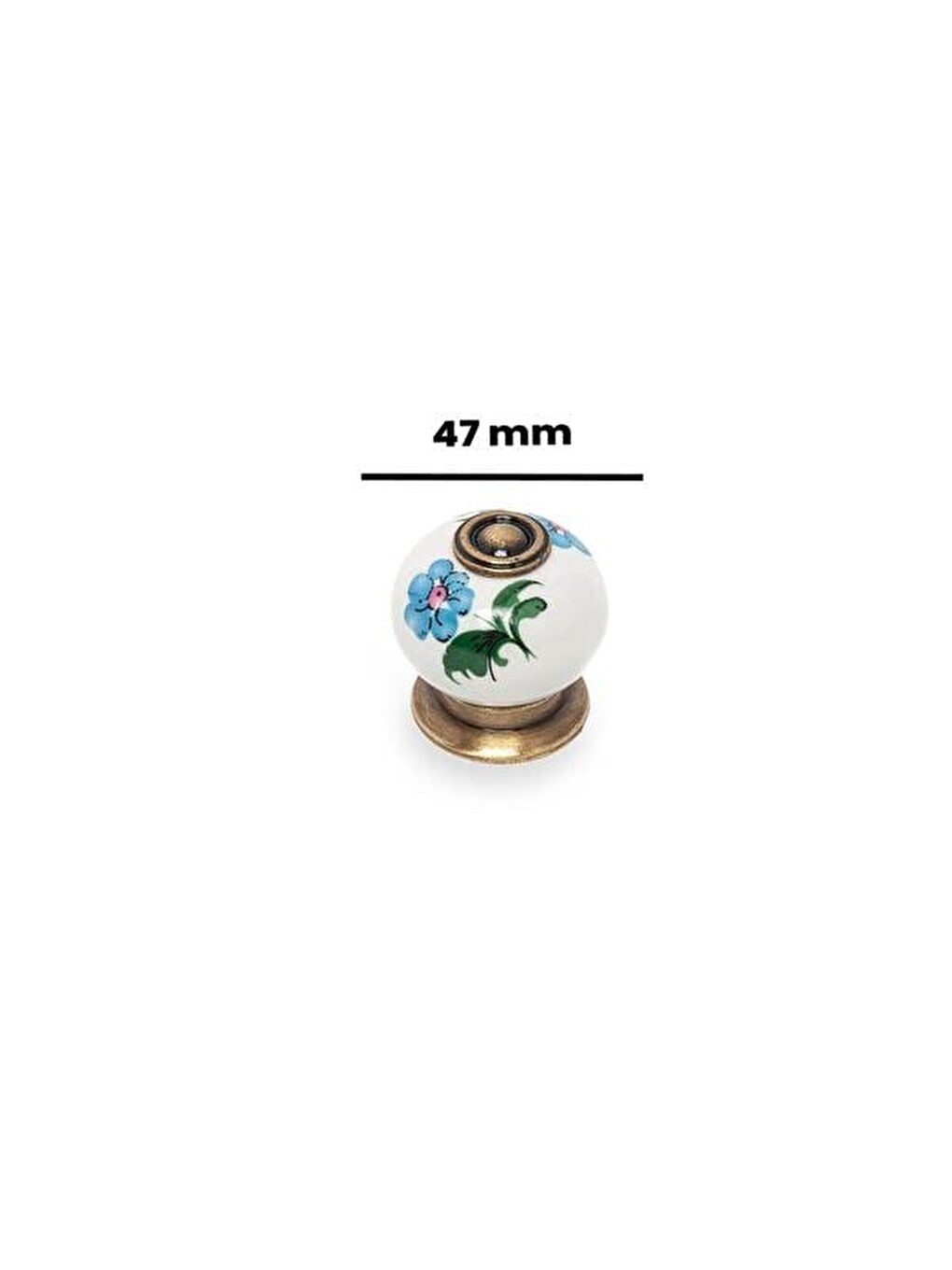 Çilek Düğme Kulp - Beyaz / Antik-3