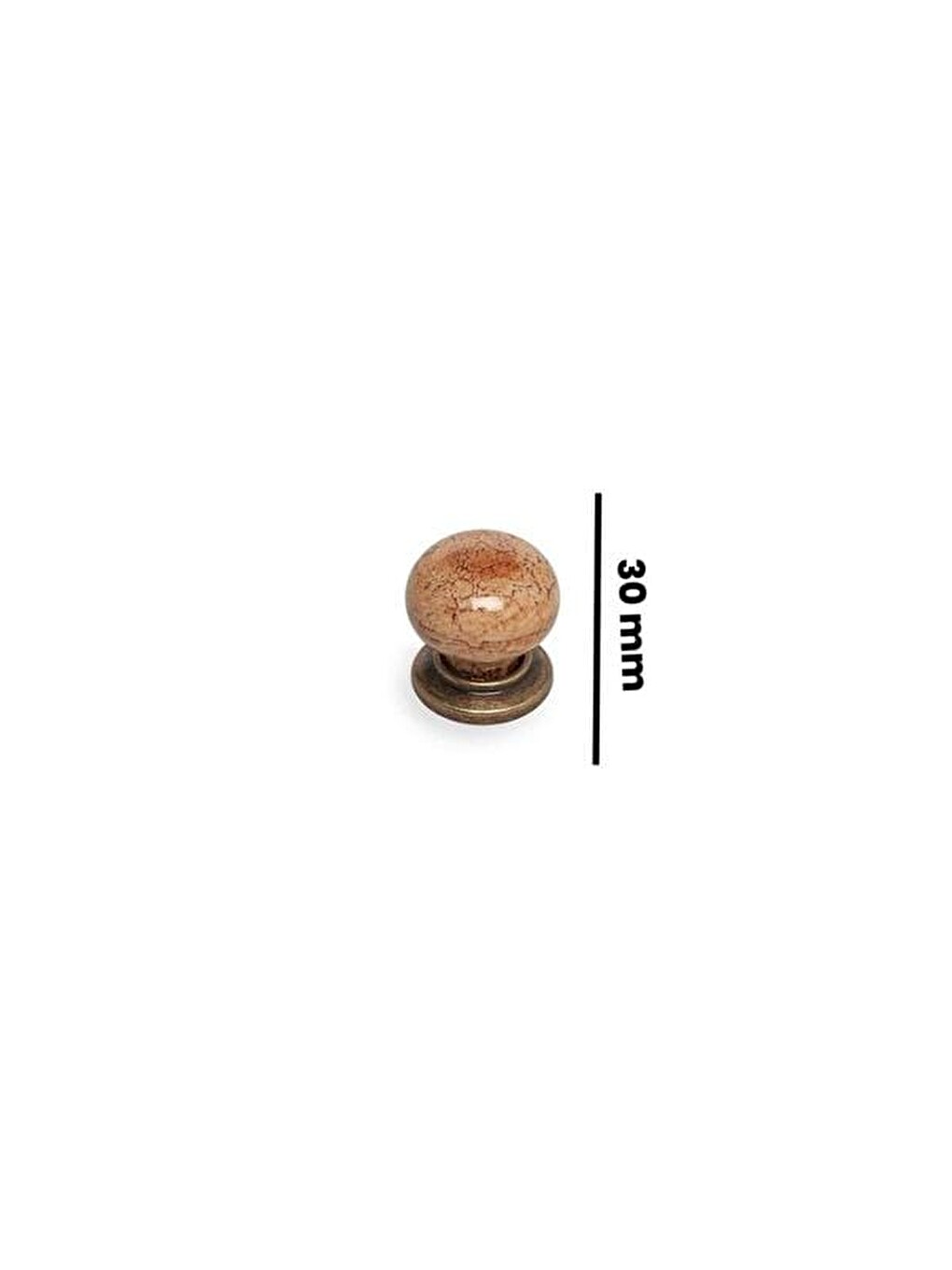 Kahverengi Yıldız Düğme Kulp - Kahve / Antik-3