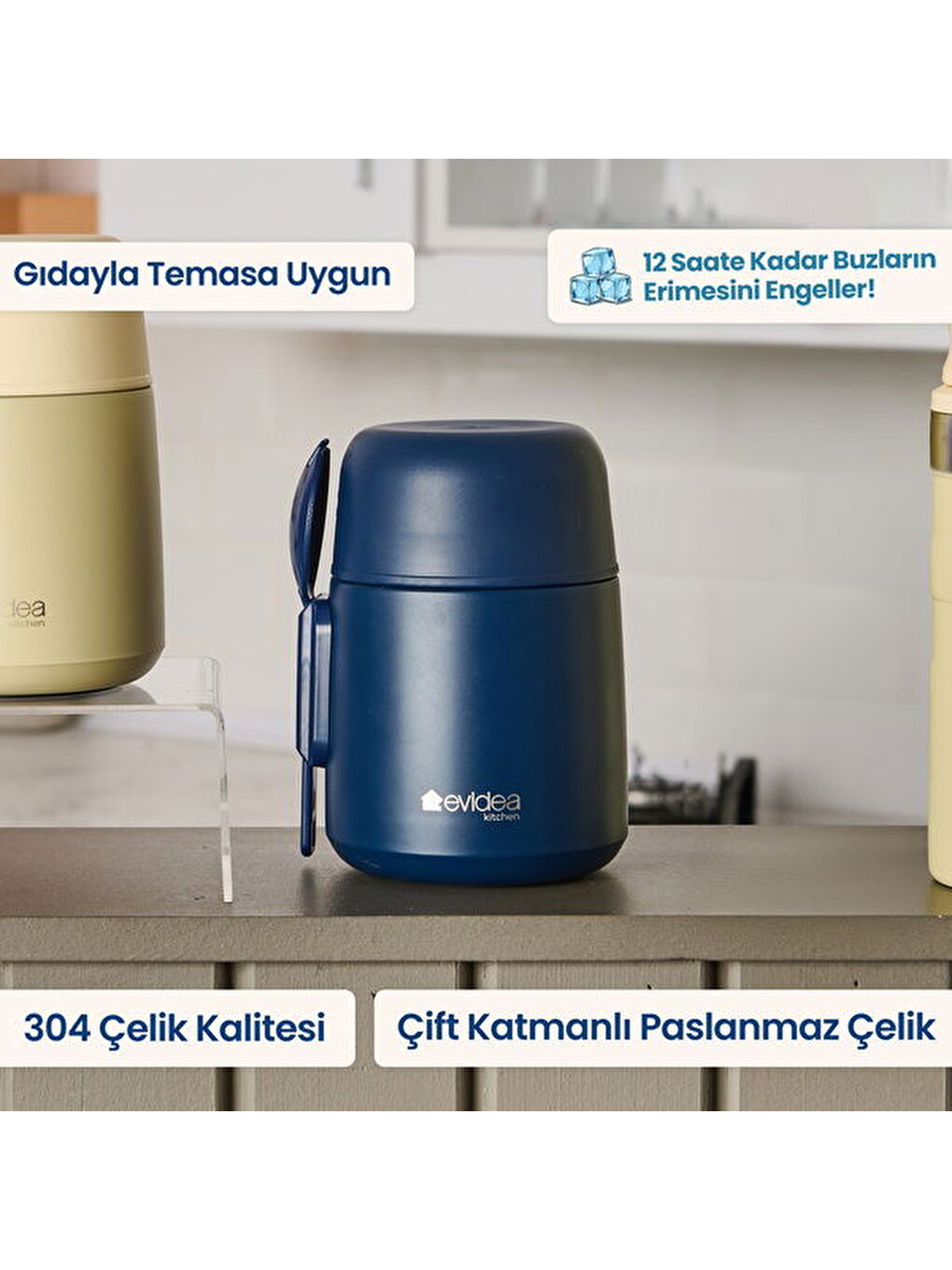 Kitchen Yemek Termosu - Lacivert - 500 ml