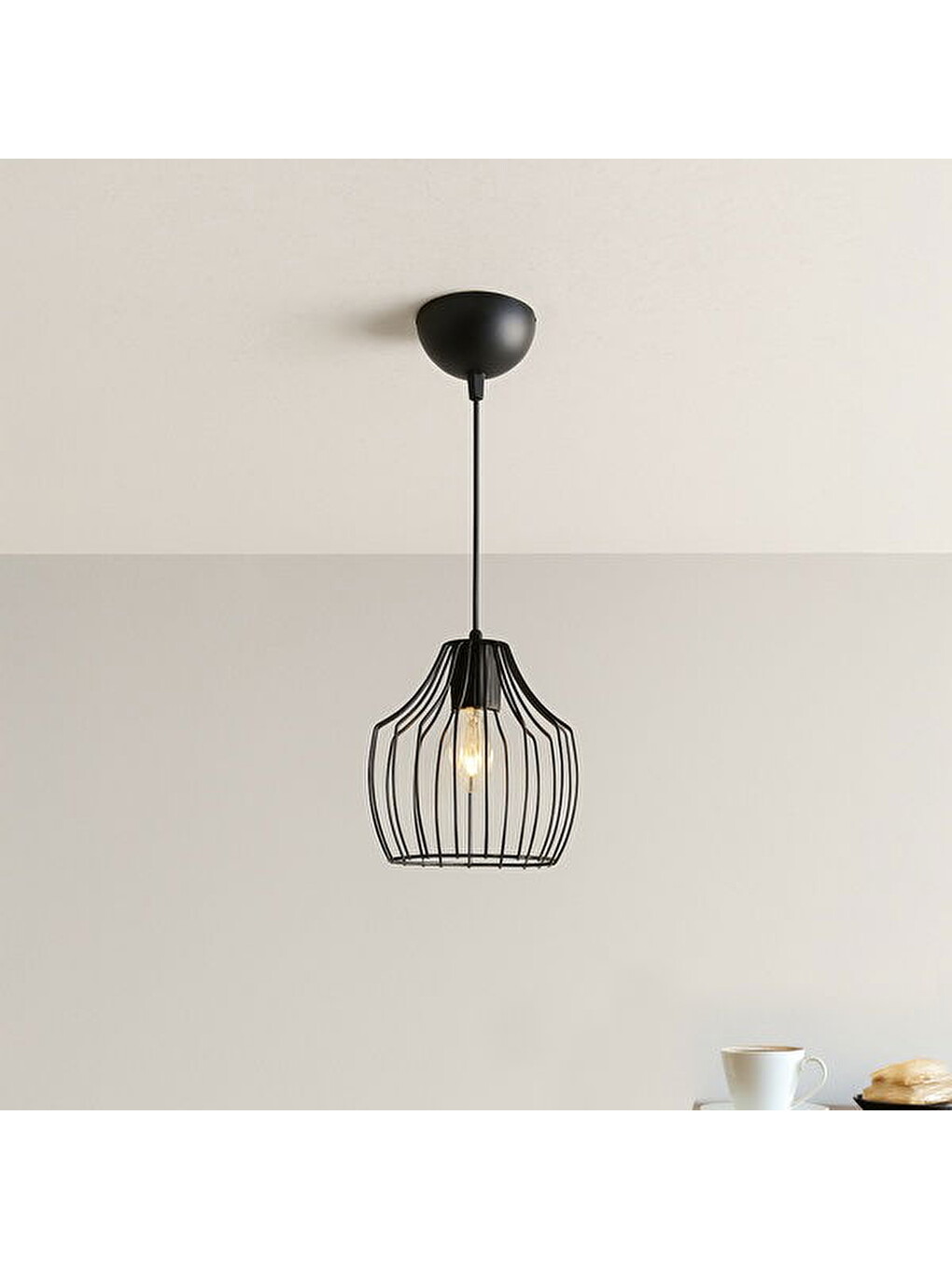 Burgaz Modern Tekli Avize - Siyah - 65x20x20 cm-4