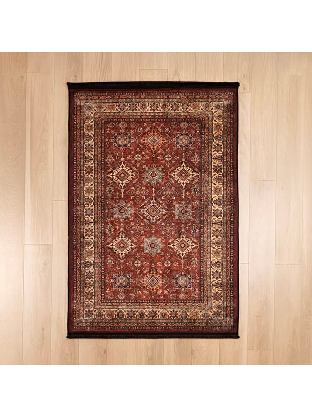 Soft Line Afgan Desenli Halı - Kırmızı - 120x180 cm-2
