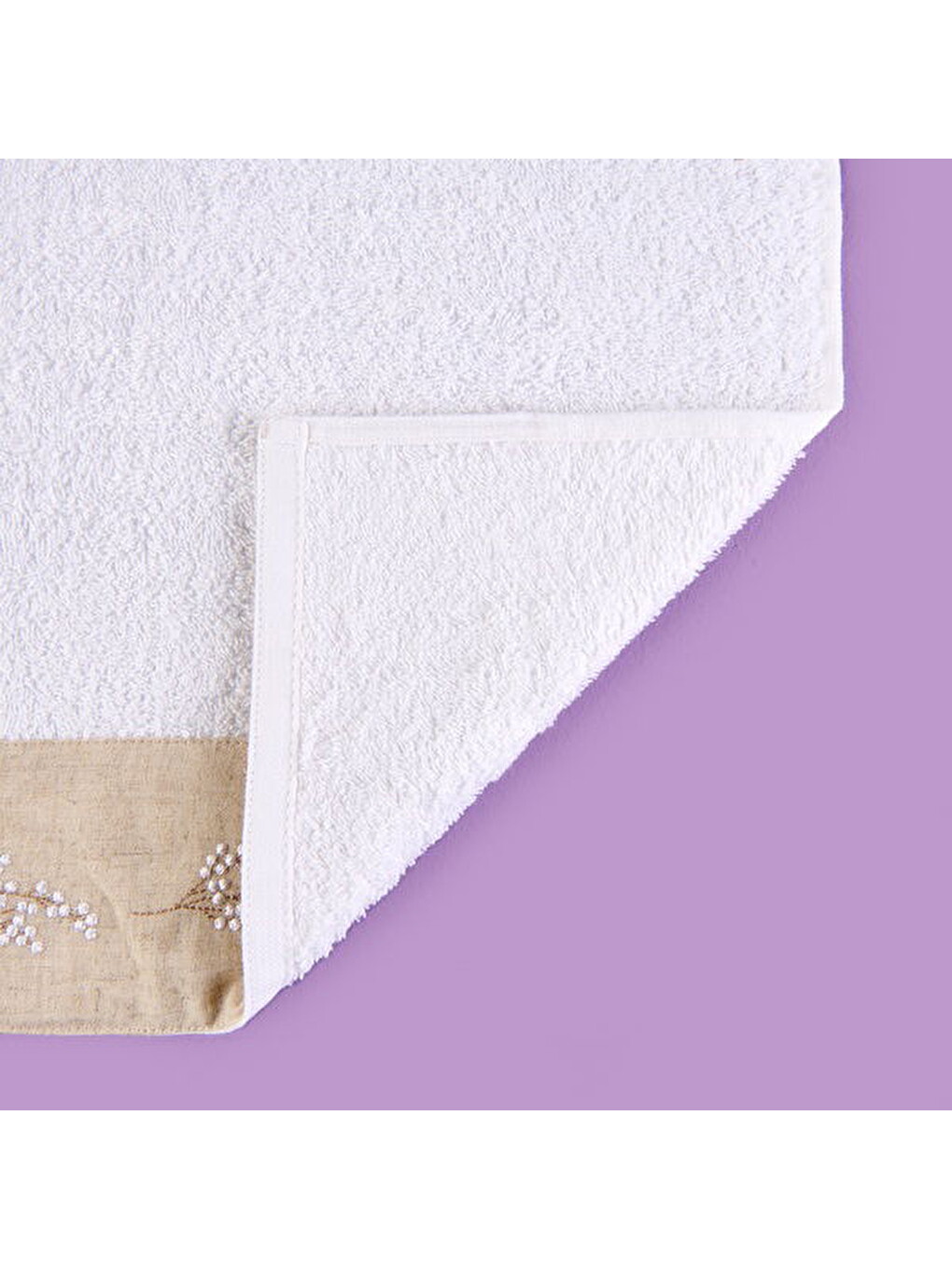 Soft French Cottage Ruva Yüz Havlusu - Ekru - 50x90 Cm-3