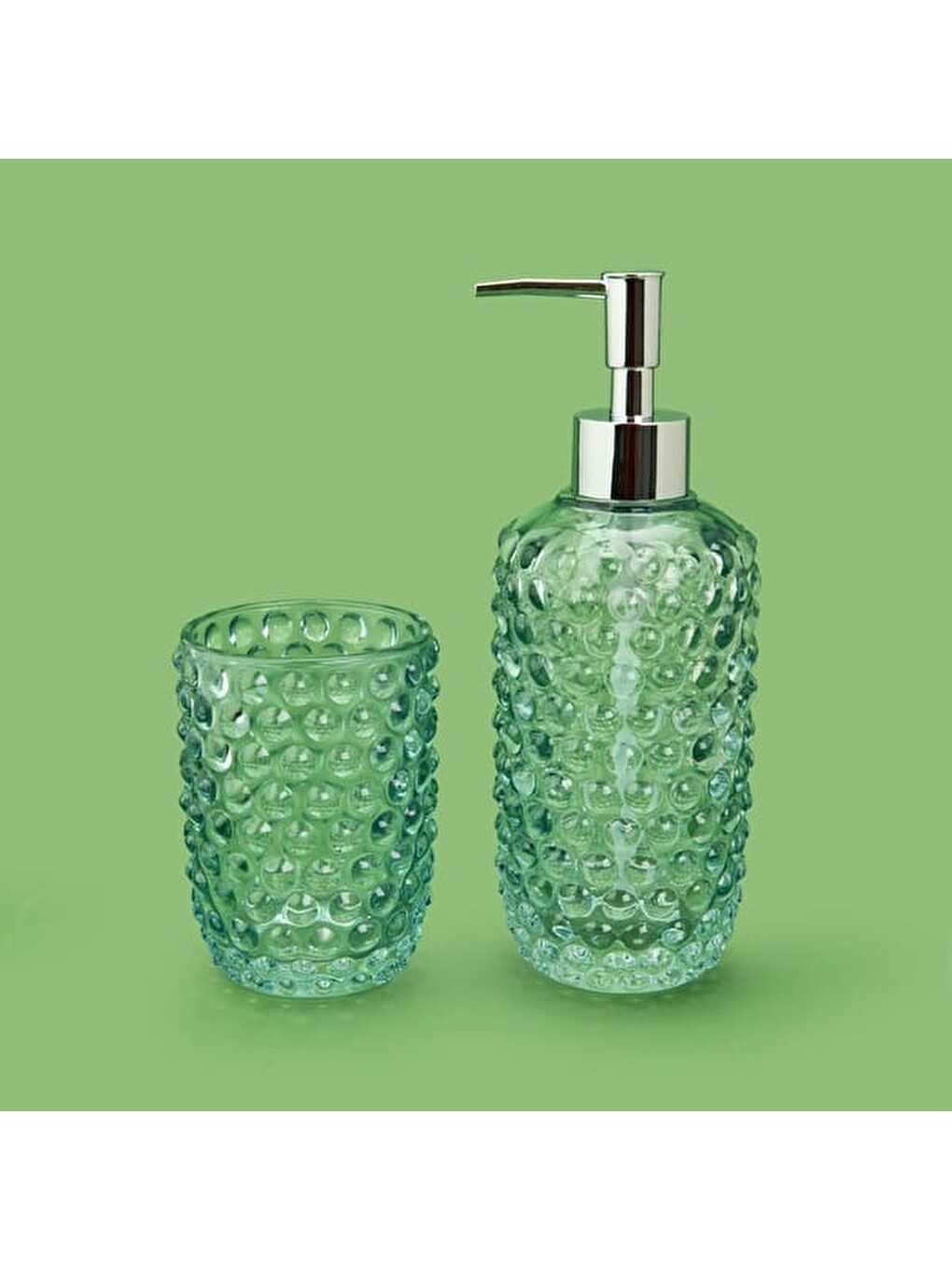 Gri Bath 2'li Cam Banyo Sıvı Sabunluk Seti - Füme-1