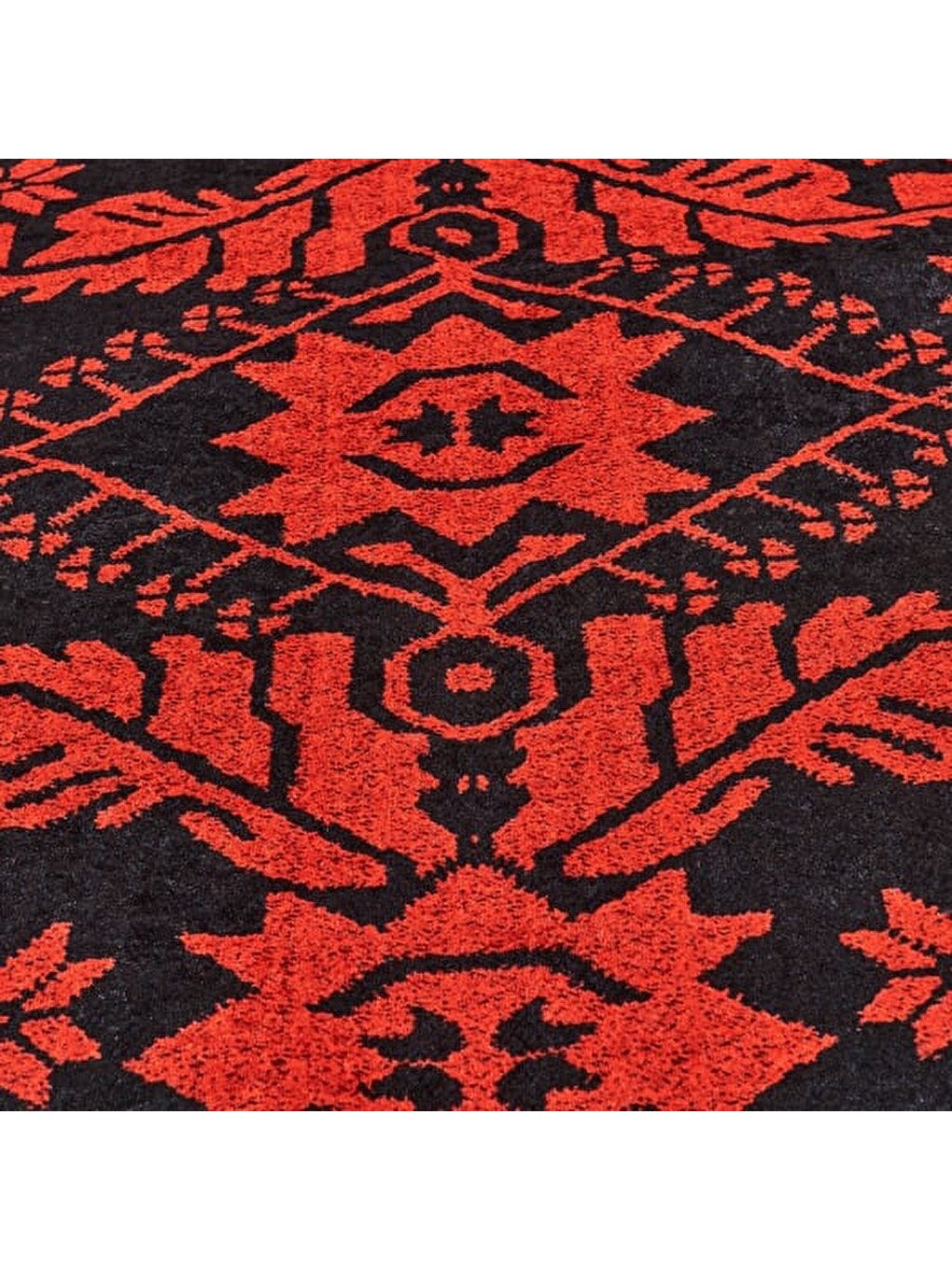 Soft Ruby Afgan Desenli Halı - Kırmızı - 160x230 cm-3