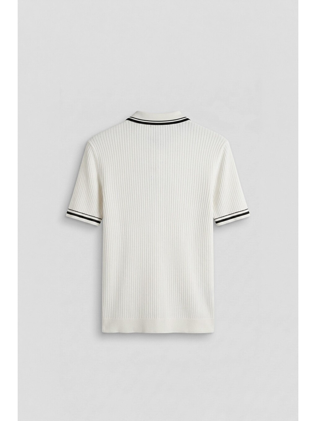 Erkek Regular Fit Pamuklu Kontrast Detaylı Polo Yaka T-Shirt Beyaz-1