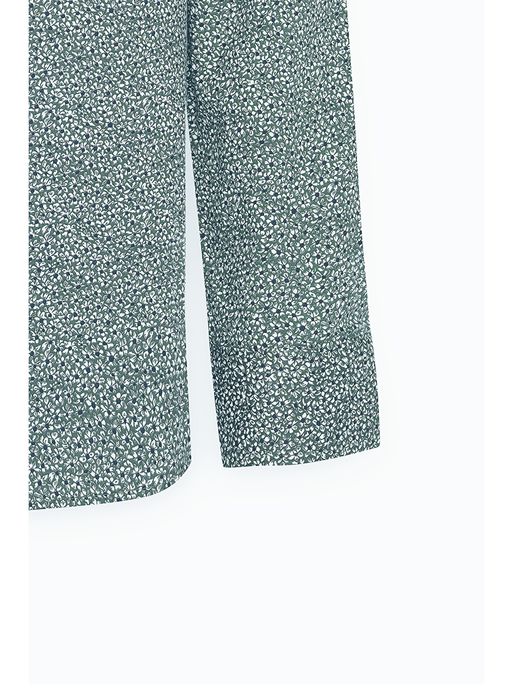 Erkek Yeşil-Beyaz Pamuklu Slim Fit Dar Kesim Klasik Yaka Baskılı Gömlek-7