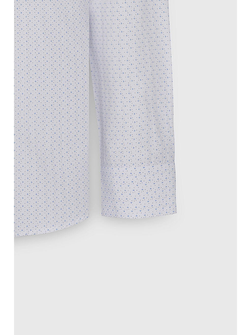 Erkek Beyaz-Mavi Slim Fit Dar Kesim Klasik Yaka Pamuklu Armürlü Gömlek-8