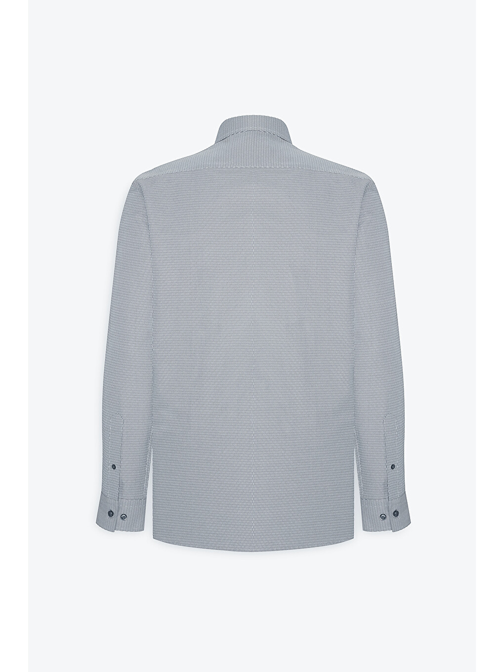 Erkek Gri Slim Fit Dar Kesim Klasik Yaka Pamuklu Armürlü Gömlek-9