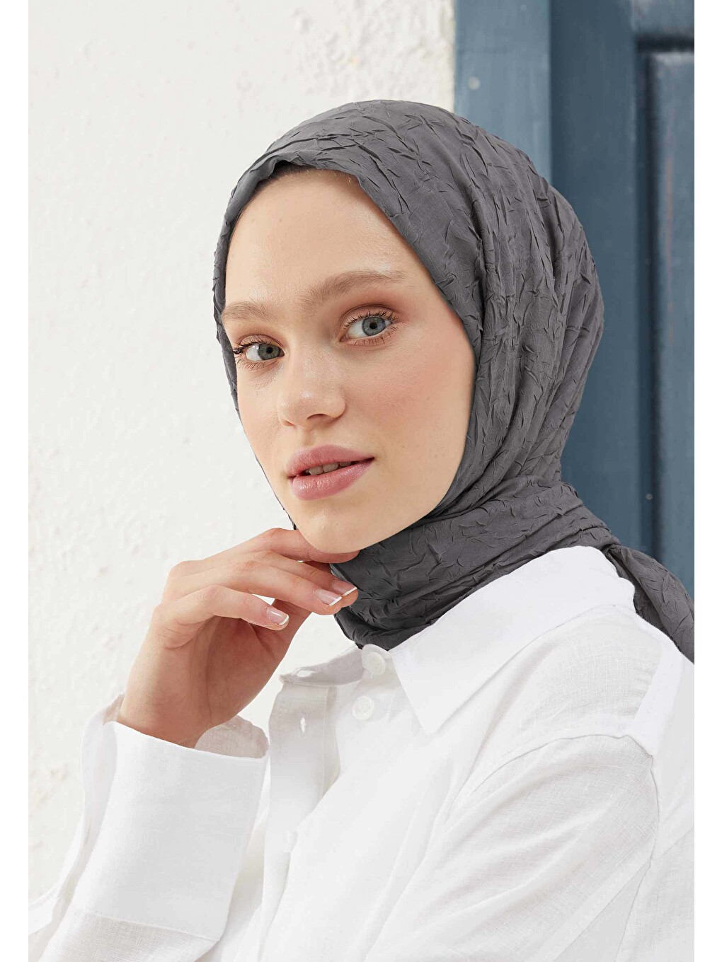 Bambu Şal Metalik Gri-2