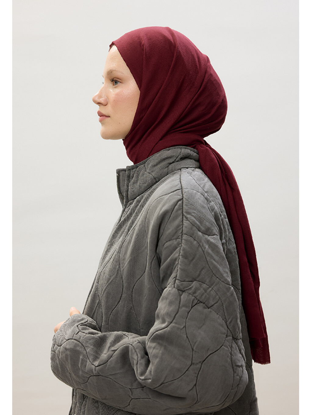 Bambu Şal Bordo-2