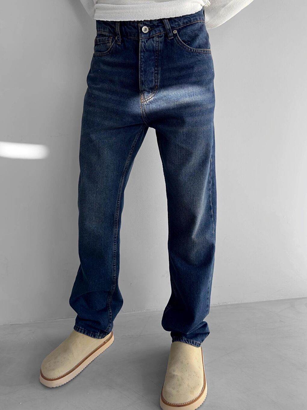 Erkek Baggy Fit Jean Pantolon Lacivert-3