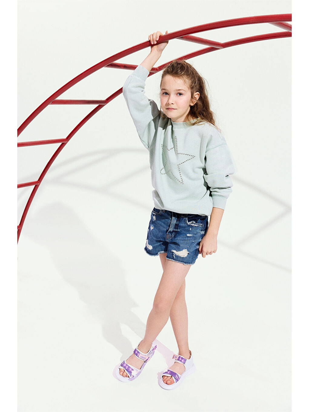 Label Hafif Kız Okul Öncesi Beyaz Sandalet-1